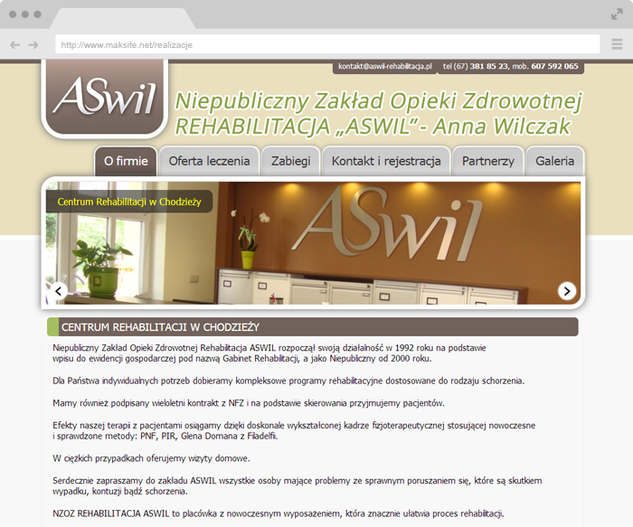 Niepubliczny Zakład Opieki Zdrowotnej REHABILITACJA „ASWIL”