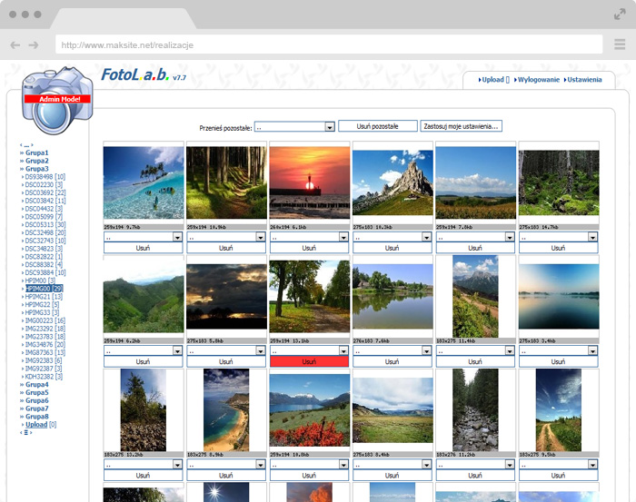 Aplikacja PHP(GD) / JavaScript - FotoL.a.b. wersja 7.7