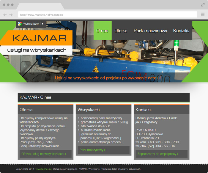 Kajmar - Usługi na wtryskarkach