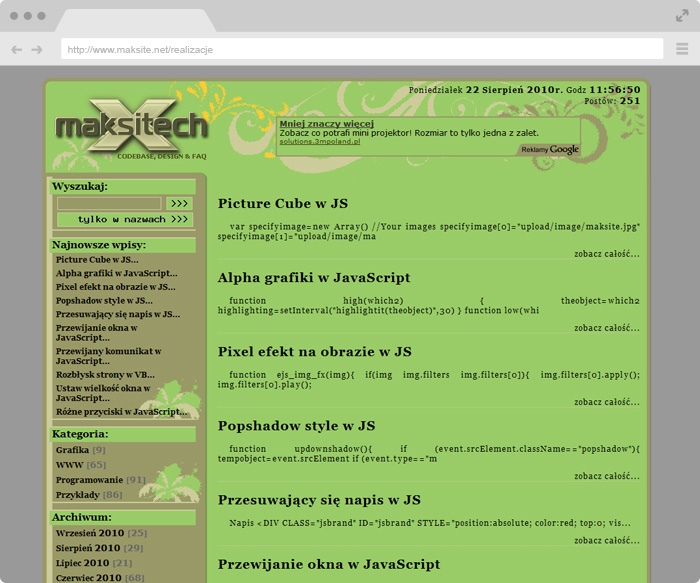 Maksitech - Grafika, WWW, Programowanie, Przykłady - Blog