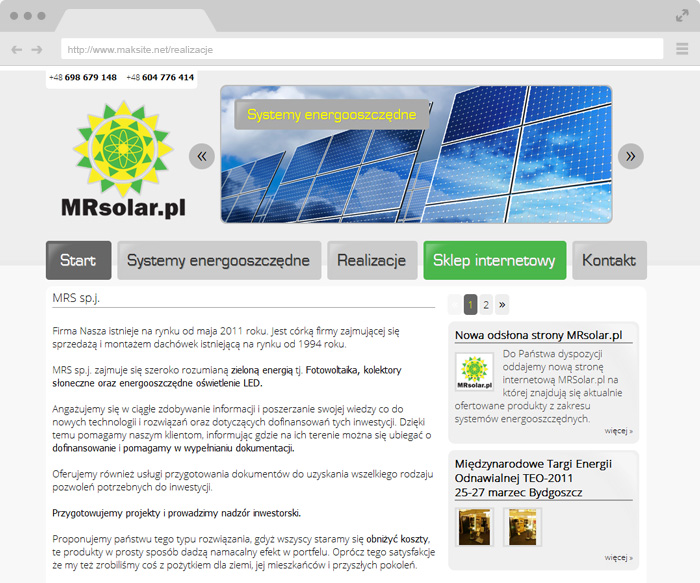 MRSolar - Systemy Energooszczędne - Fotowoltaika - LED