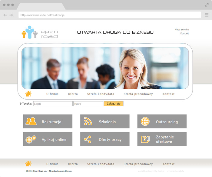 Serwis biznesowy rekrutacyjno - ofertowy : Open-Road.pl