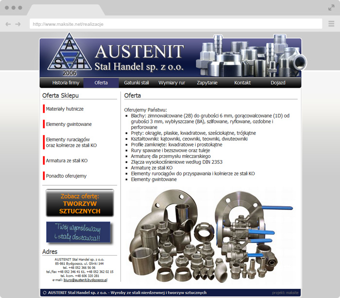 Austenit Steel Trade - Offer of stainless steel products