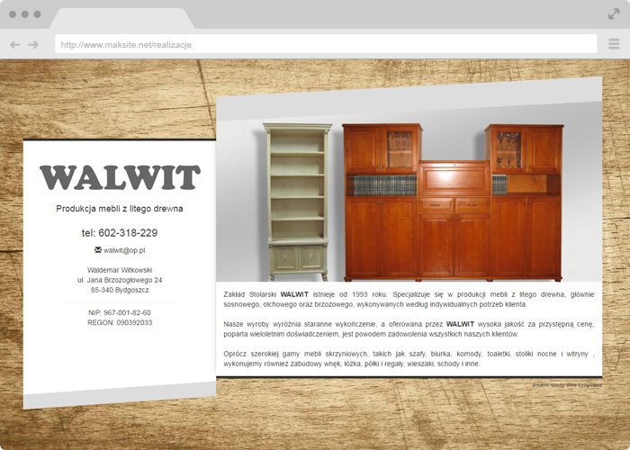 Produkcja mebli z litego drewna - Walwit