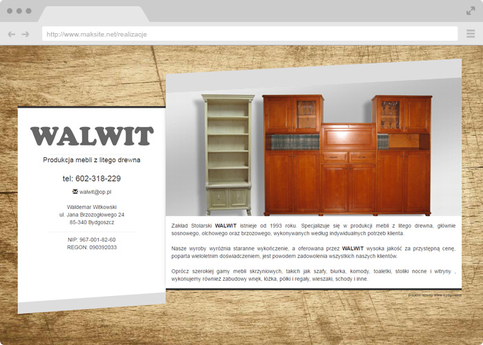 Production of solid wood furniture - Walwit