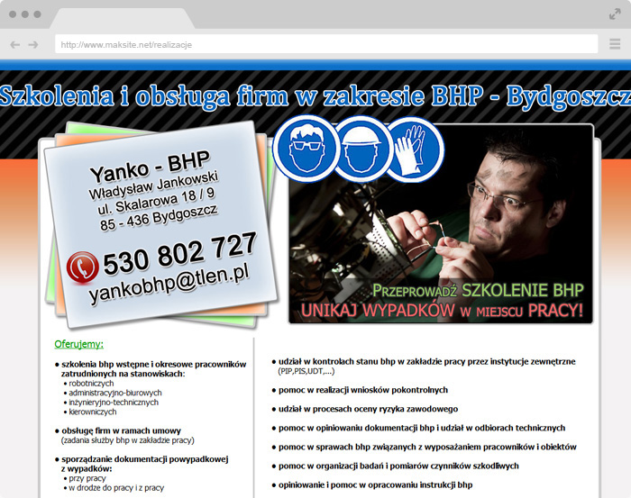 Training and service of companies in the area of ​​Bhp - Yanko Bhp - Bydgoszcz