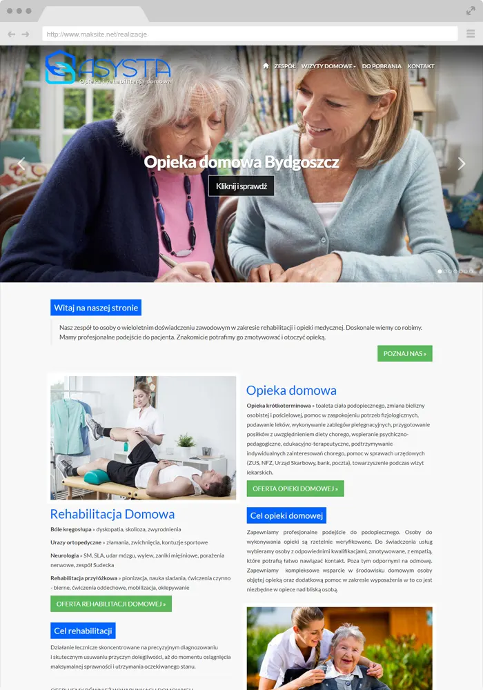 Sample website design - home care