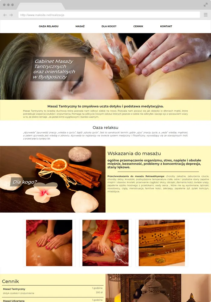 Sample website design - tantric massage