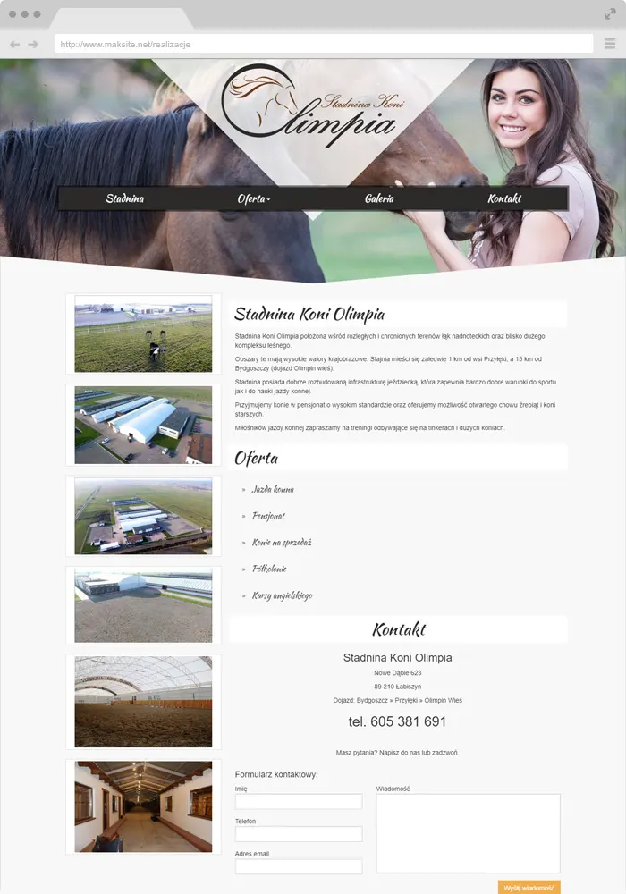 Przykładowy projekt strony internetowej - stadnina koni